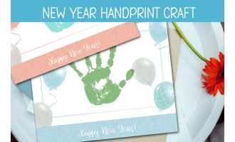 Handprint Art New Year Bulletin Board Display, January Activities PreK