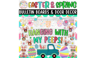 Hanging With My Peeps Spring & Easter Bulletin Boards & Door Decor kit