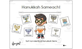 Hanukkah Sameach! - Sort non-identical Hanukkah items