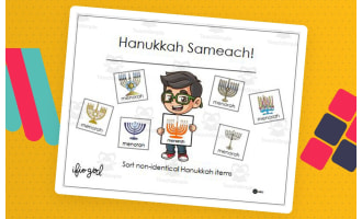 Hanukkah Sameach! - Sort non-identical Hanukkah items