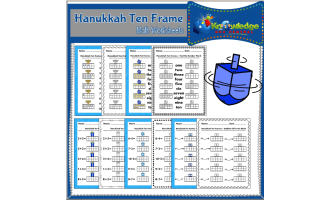 Hanukkah Ten Frame Math Worksheets - EBOOK