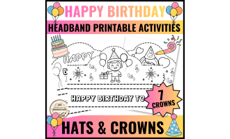 Happy Birthday Crown Hats Headbands Printable Crafts