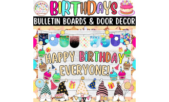 Happy Birthday Everyone!: Birthday Bulletin board And door Decor kit