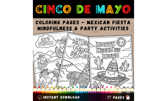 Happy Cinco de Mayo Coloring Pages - Mexican Fiesta Mindfulness