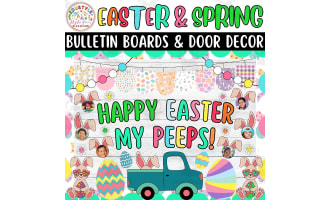 Happy Easter My Peeps Spring & Easter Bulletin Boards & Door Decor kit