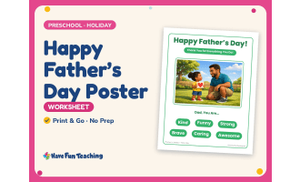 Happy Father’s Day Poster – Preschool Holiday Practice