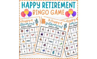 Happy Retirement Bingo Game, Retirement Party Game For Teachers