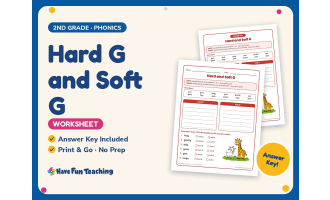 Hard G and Soft G Worksheet – 2nd Grade Consonants Practice
