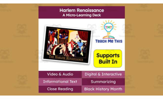 Harlem Renaissance | Reading Comprehension Deck | Interactive Lesson