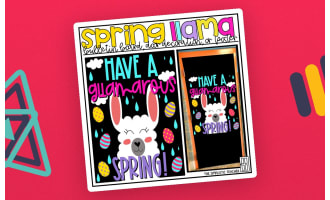 Have a GLlamarous Spring April Door Decoration Kit Bulletin Board Kit, or Poster