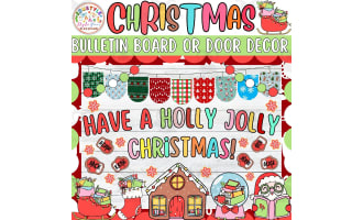 Have a Holly Jolly: Christmas & Dec Bulletin Board or Door Decor Kit