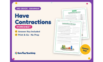 Have Contractions Worksheet – 3rd Grade Punctuation Practice