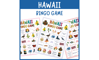 Hawaii aloha state bingo game luau symbols culture history activities