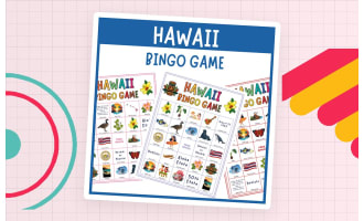 Hawaii aloha state bingo game luau symbols culture history activities