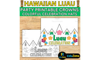 Hawaiian Luau Celebration Hats: Printable Party Crowns for Your Summer
