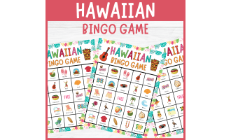 Hawaiian Luau Day Bingo Summer End of Year Party Aloha Activities