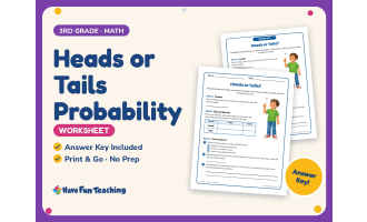 Heads or Tails Probability Worksheet – 3rd Grade Math Practice