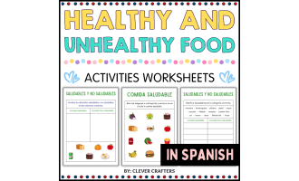 Healthy and Unhealthy Food Worksheets in Spanish
