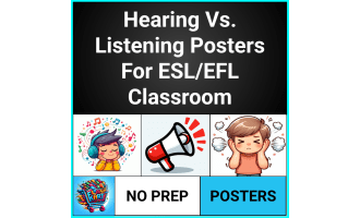Hearing vs Listening Posters - Interactive ESL/EFL Classroom Resource