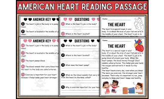 Heart Reading Passages - American Heart Month Reading Comprehension