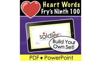 Heart Words | Fry’s Ninth 100 | Build Your Own Flash Card Set