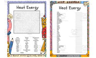 Heat Energy word search & scramble