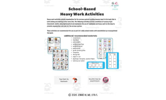 Heavy Work Sensory Activities for Regulation