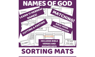 Hebrew Names of God Sorting Mats and Matching
