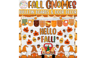 Hello Fall!: Autumn Gnomies Bulletin board or door Decor kit