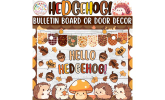 Hello Hedgehog!: Fall Bulletin Board or Door Decor Kit - September