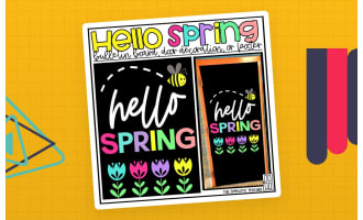 Hello Spring Bulletin Board, Door Decoration, or Poster