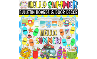 Hello Summer!: Summer Bulletin boards & door Decor kit