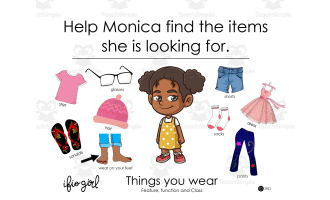 Help Monica Sort Clothing - feature, function and Class