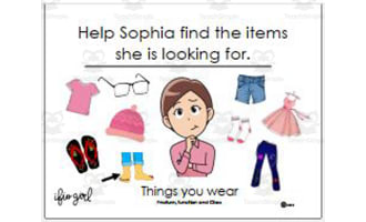 Help Sophia Find the Items: Things You Wear