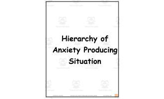 Hierarchy of anxiety producing situation (#2056)