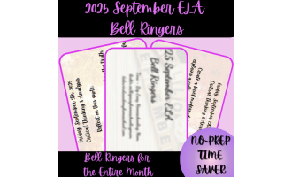 High School 2025 September ELA Bell Ringers