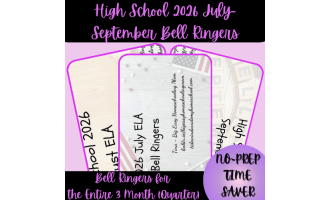 High School 2026 July-September ELA Bell Ringers (Quarter)