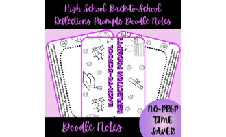 High School Back-to-School Reflection Prompts Doodle Notes