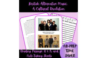 High School British Alternative Music Reading Passage and Q & A
