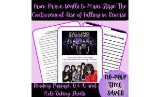 High School Falling in Reverse Reading Passage and Q & A