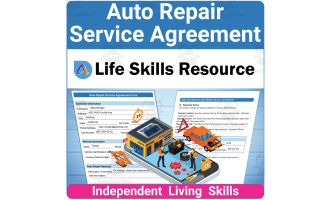 High School Life Skills Worksheet - Auto Repair Service Agreement