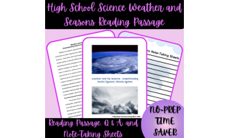 High School Science Weather and the Seasons Reading Passage
