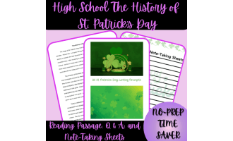 High School The History of St. Patrick's Day Reading Passage