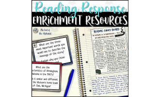 Higher Order Thinking Depth & Complexity Reading Response Choice Board & Task Cards – "The Watsons Go to Birmingham 1963"