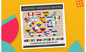 Hispanic Heritage Month – 21 Country Heart Flags