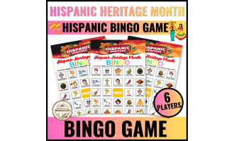 Hispanic Heritage Month Bingo Game for Pre-K, Kindergarten - 3rd