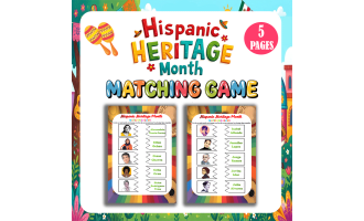 Hispanic Heritage Month Famous Chracters Matching Game for Kindergarte