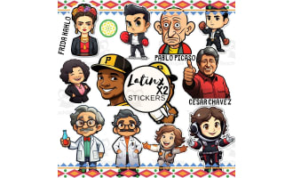 Hispanic Heritage Month Latino Leaders Stickers Collection