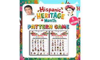 Hispanic Heritage Month Math Patterns Finish the Pattern for Prek, K