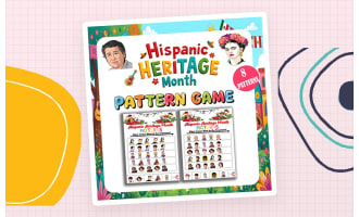 Hispanic Heritage Month Math Patterns Finish the Pattern for Prek, K